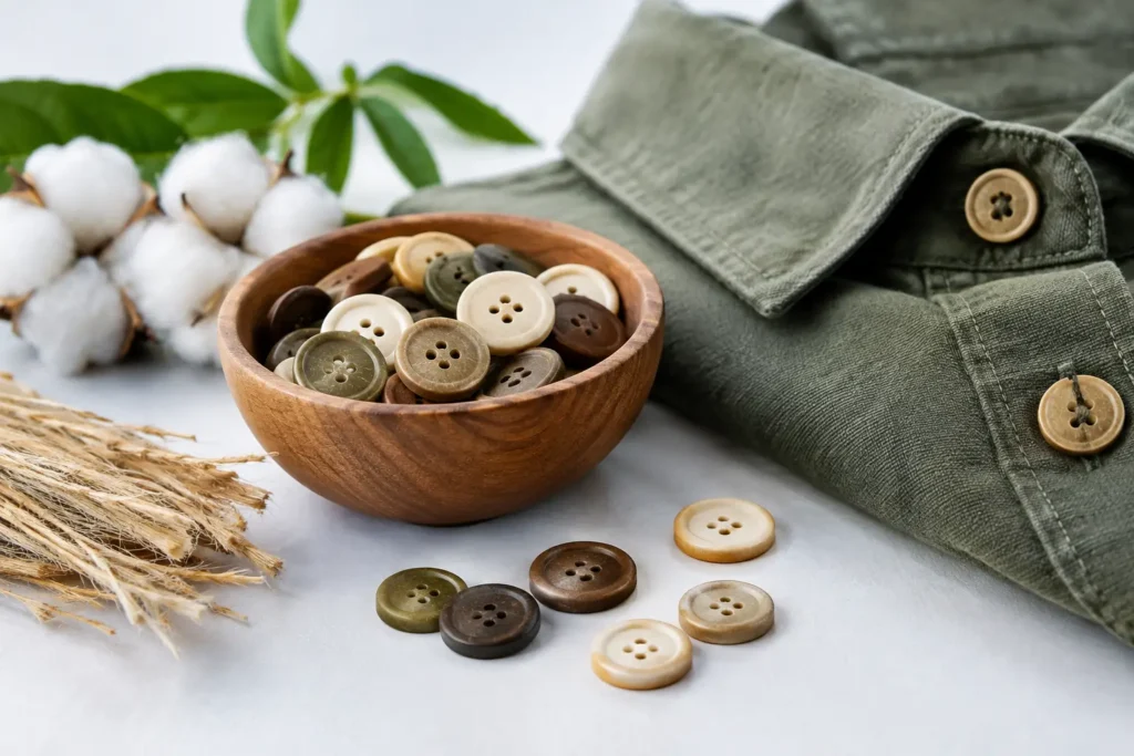 Biobased Buttons for Production-Ready Apparel