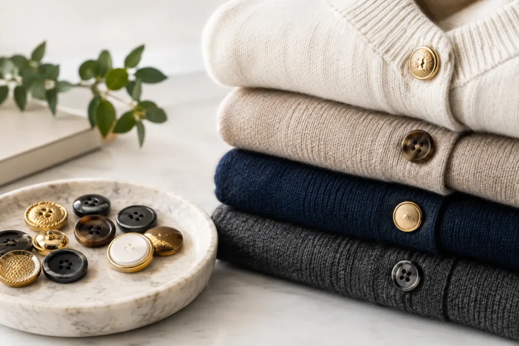 Button Styles for Luxury Knitwear Programs